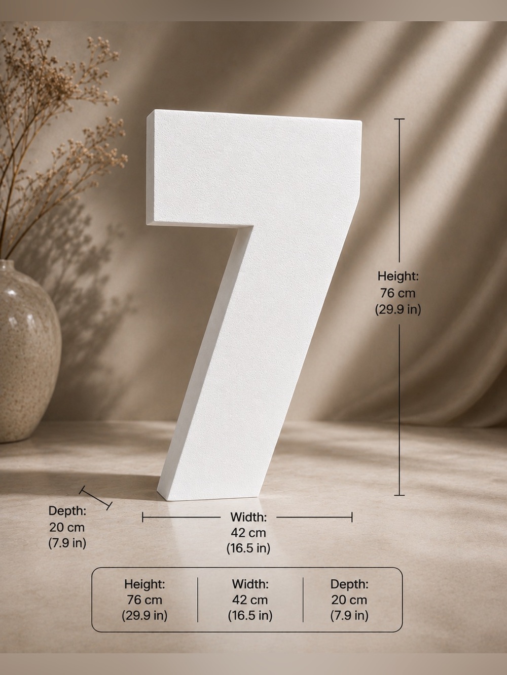 Large Decorative Foam Number 7 | 30” Tall Event Props - Picture 8 of 12